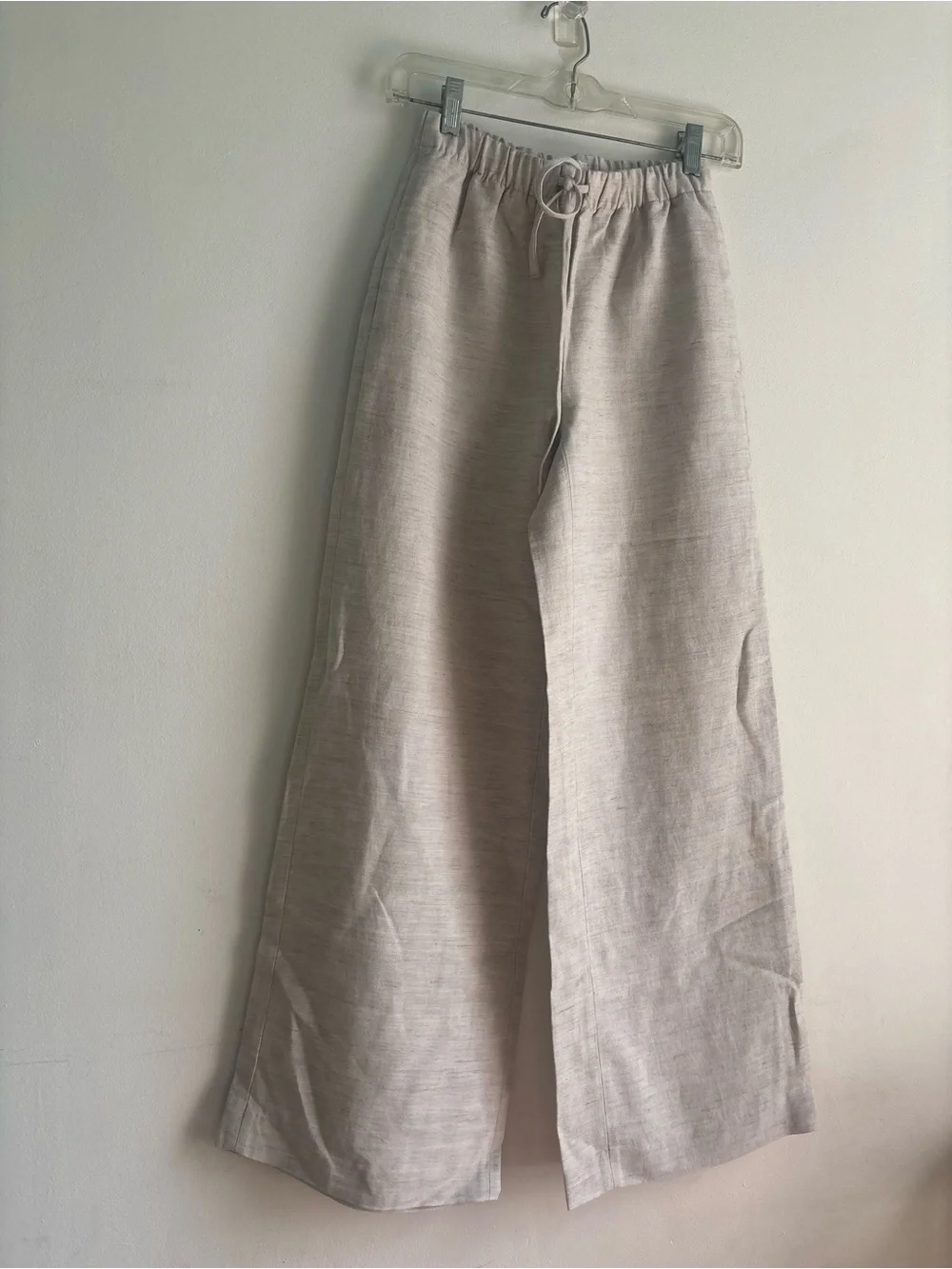 Wilfred Beige Wide-Leg Drawstring Chinos